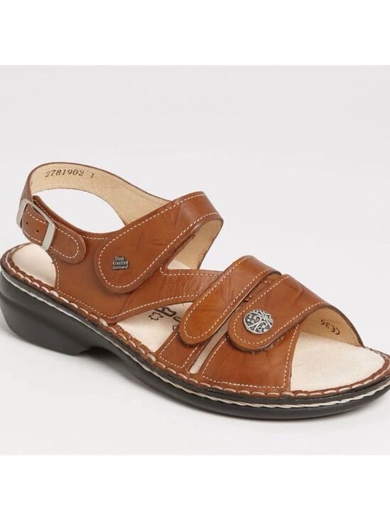 Finn Comfort Shoes - FINN COMFORT GOMERA-S COMFORT SANDAL LEATHER COGNAC (BROWN) EU 41 US 9.5 WOMEN